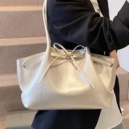 Sac Cabas en Osier avec Nœud Papillon — Style Coréen