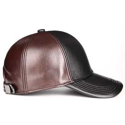 Casquette en Cuir Véritable Unisexe  / 2 Coloris