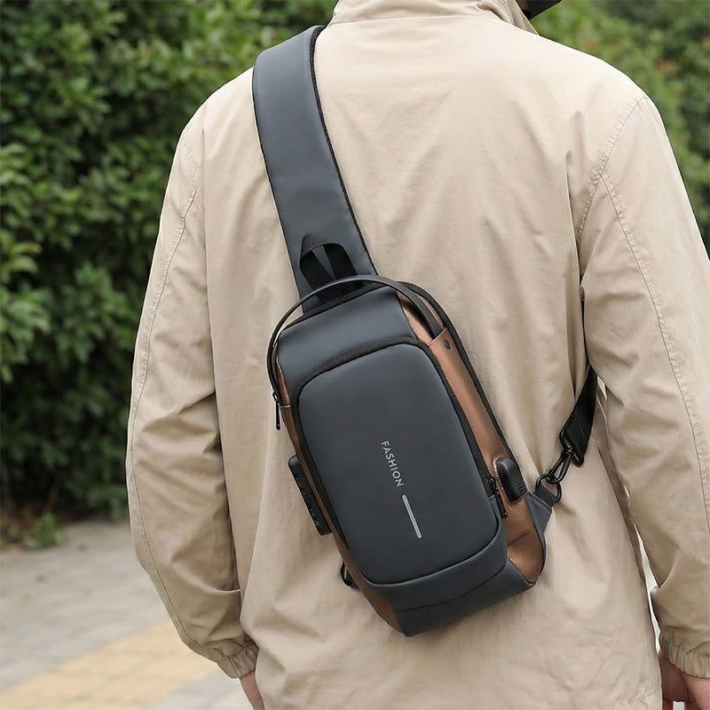 Sac Bandoulière Antivol Homme — Verrou à Code / Port USB / Oxford Impérméable