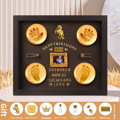 Kit Empreintes Mains & Pieds Bébé — Argile Non Toxique / Cadre 30 cm / Coffret Cadeau