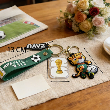 World Cup Mascot Keychain Football Trophy Pendant