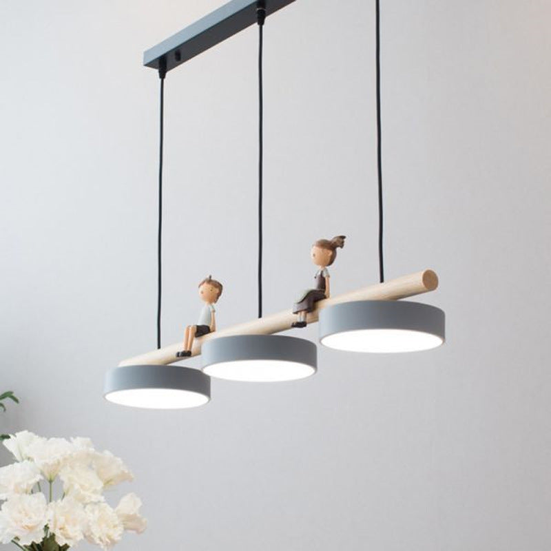Lustre LED Style Nordique avec Décor Oiseaux