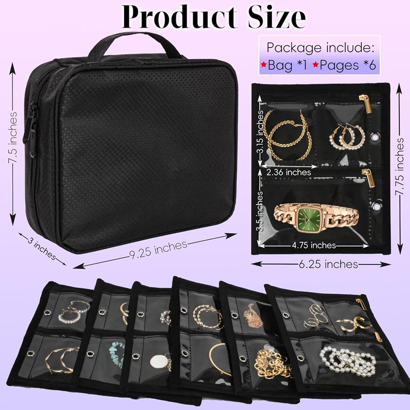 Trousse Rangement Bijoux PVC Transparent & Velours — Multi-Compartiments