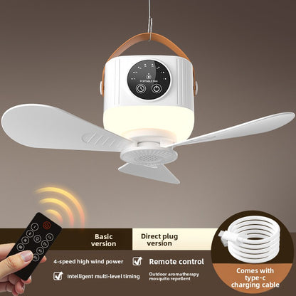 CeilingFan Smart – Ventilateur Rechargeable LED & Télécommande