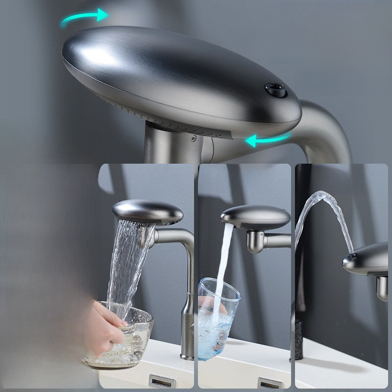 Robinet de Lavabo Effet Cascade — 4 Modes & Mélangeur Chaud/Froid
