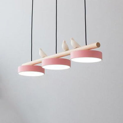 Lustre LED Style Nordique avec Décor Oiseaux