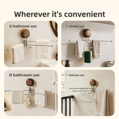 Porte-Serviettes Rotatif Multi-Barres Sans Perçage – Inox