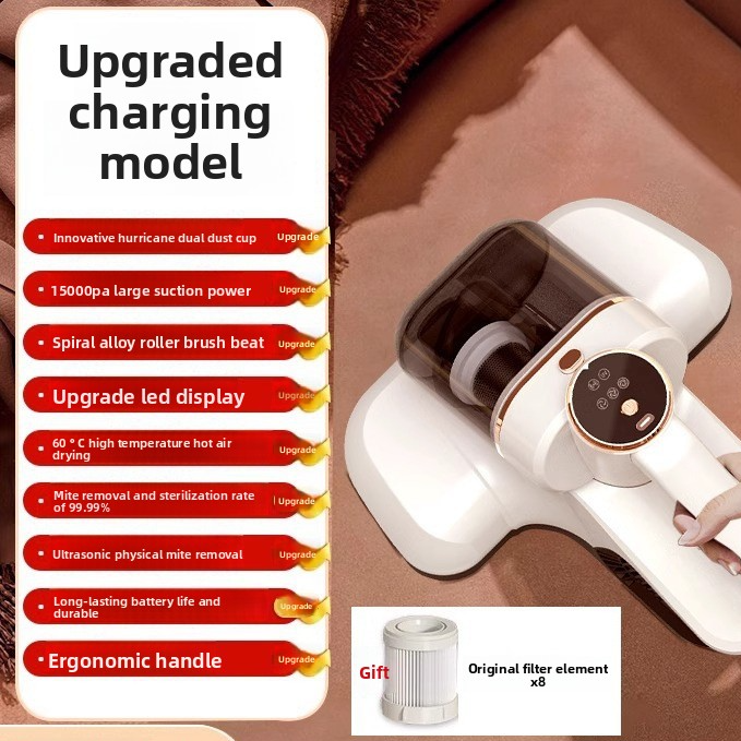 MiteKill Pro L8 – Aspirateur Anti-Acariens UV Sans Fil | 72000Pa, Stérilisation 99,99%, Air Chaud
