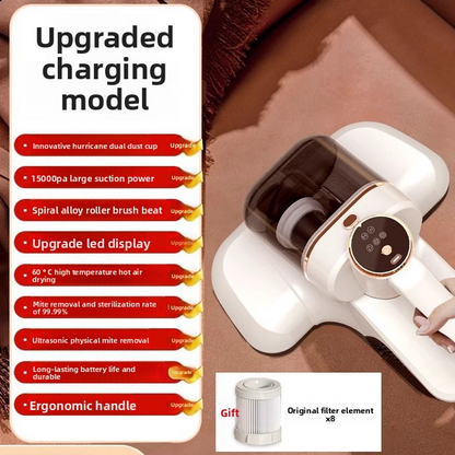 MiteKill Pro L8 – Aspirateur Anti-Acariens UV Sans Fil | 72000Pa, Stérilisation 99,99%, Air Chaud