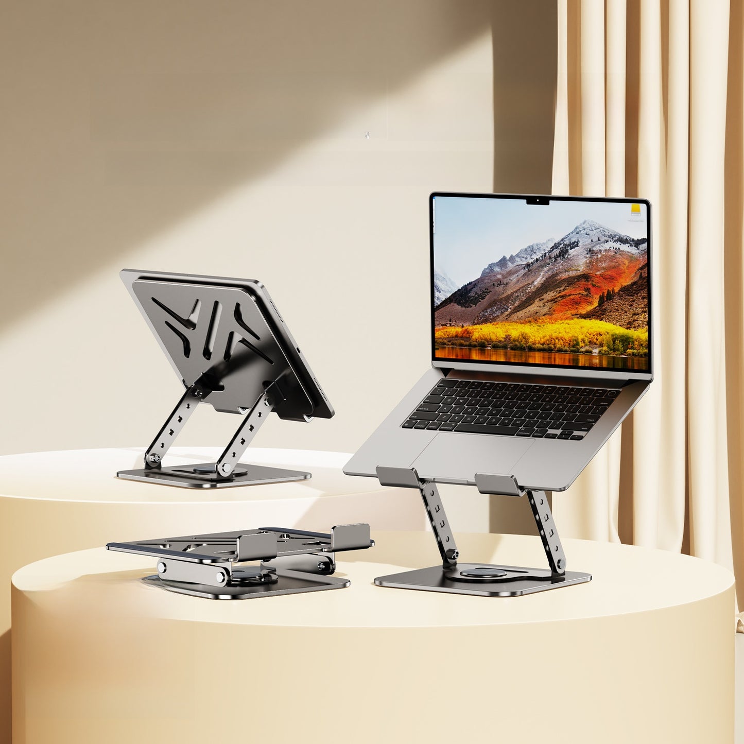 DeskFlex Pro – Verstelbare 360° aluminium laptopstandaard | Opvouwbaar, universeel tot 17"