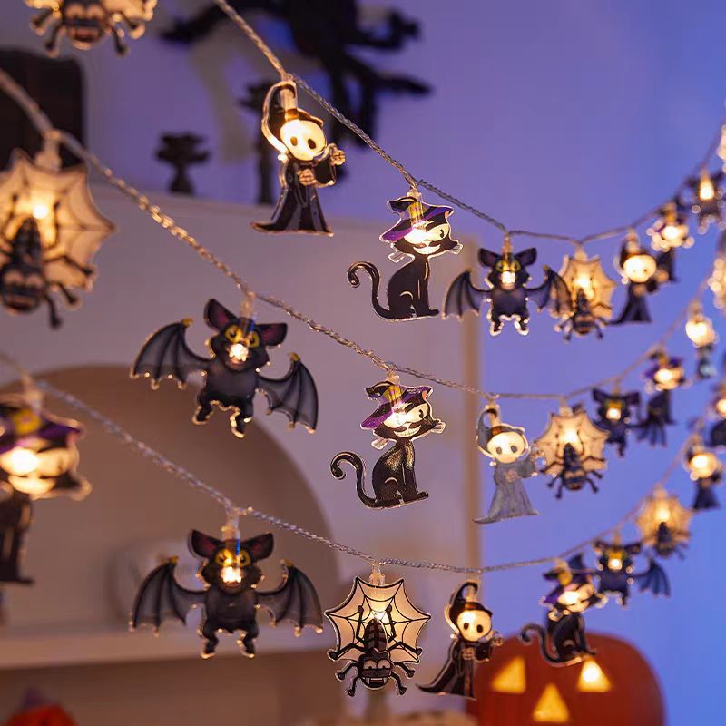 Guirlande LED Halloween — Citrouille / Fantôme / Araignée / 6M 40 Ampoules / Télécommande