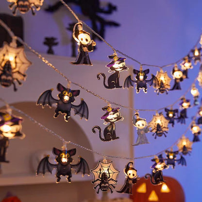 Guirlande LED Halloween — Citrouille / Fantôme / Araignée / 6M 40 Ampoules / Télécommande