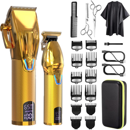Kit Tondeuse Professionnelle LED Sans Fil — 2 Tondeuses / Lames Inox / 4 Coloris
