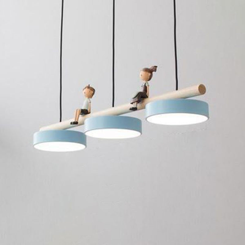 Lustre LED Style Nordique avec Décor Oiseaux