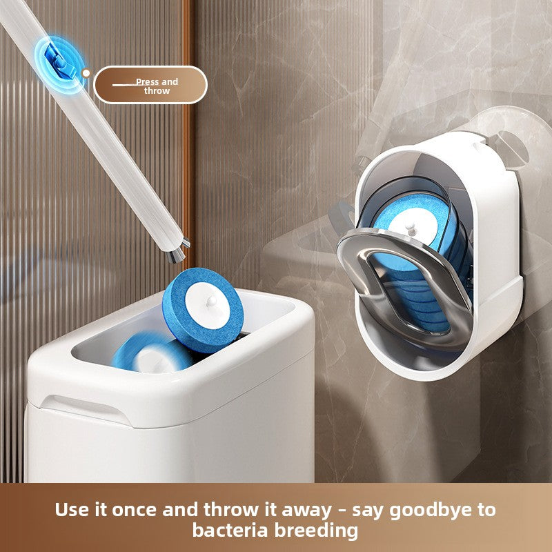 Brosse WC Jetable à Têtes Remplaçables - 30 Têtes & Nettoyant Intégré / 2 Coloris
