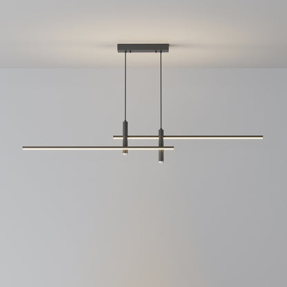 Suspension Linéaire Moderne à Intensité Variable — LED 31W / Noir & Or