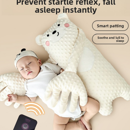 Oreiller Apaisant Bébé — Tapotement Automatique, Télécommande, Polyester Doux
