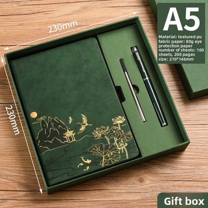 Coffret Carnet A5 en Simili Cuir avec Dorure