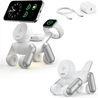 Chargeur Sans Fil 3-en-1 Purppy — Chiot Robot Pliable / 15W / LED