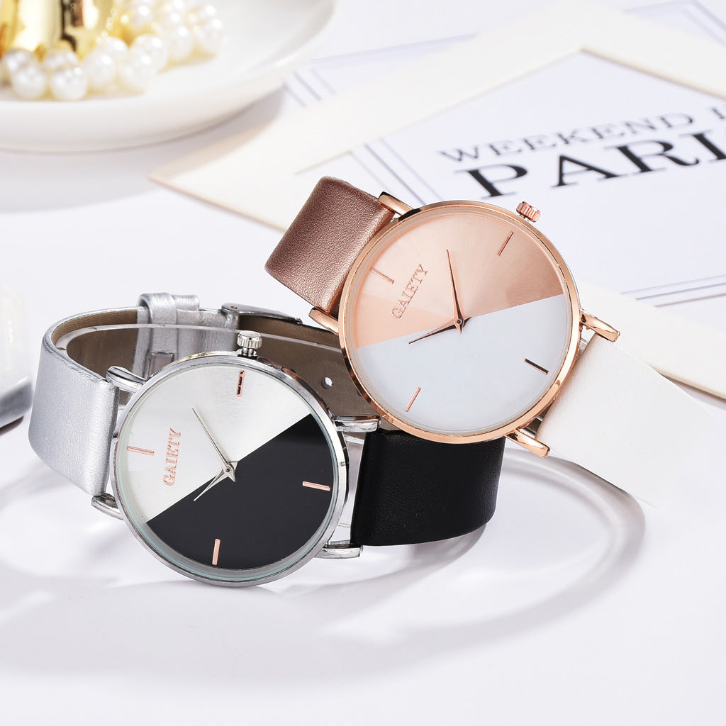 Bicolor horloge (kwarts) goud & zilver