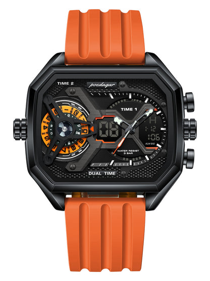 Herenhorloge met dubbele weergave en verlichting