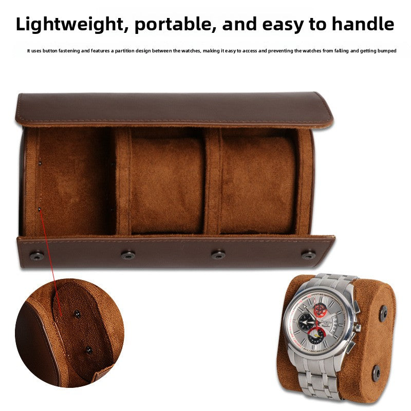 Boîte de Rangement pour Montres en Cuir PU — 3 Emplacements