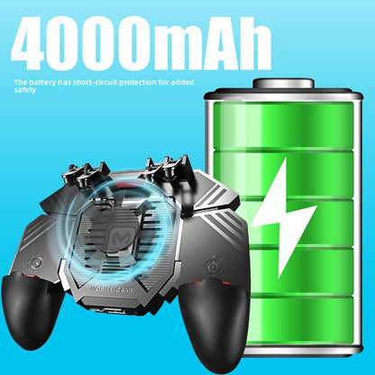 Manette Gaming Mobile 6 Doigts Mimo AK77 — Ventilateur / Batterie 4000 mAh / iOS & Android