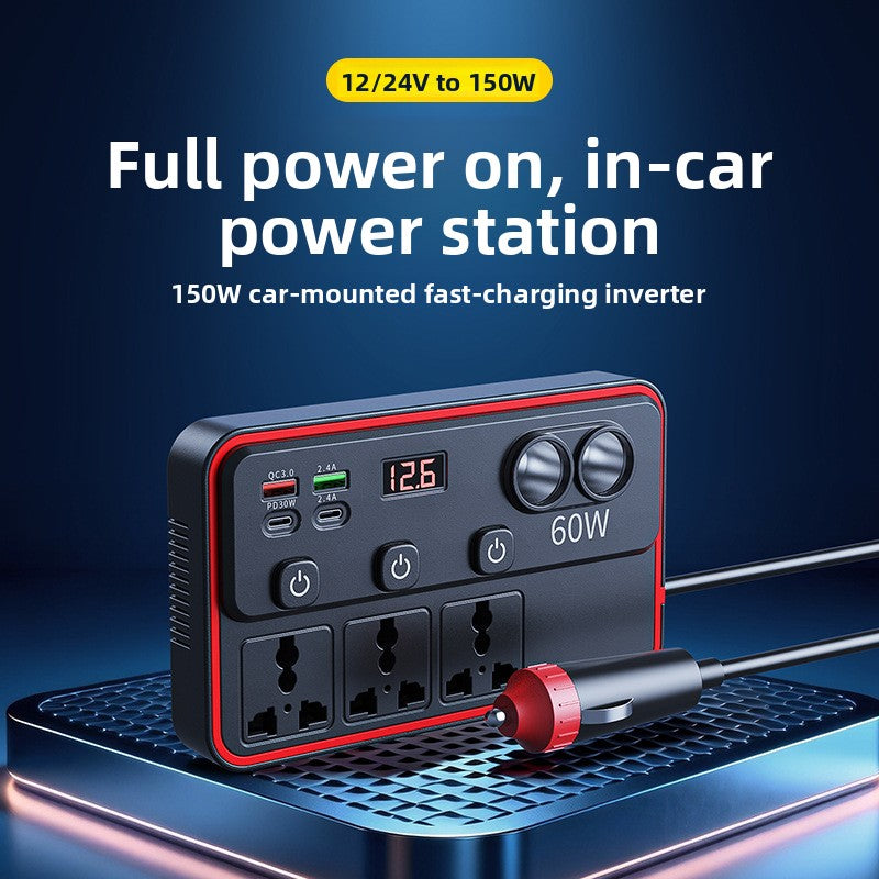 Auto-omvormer 150W Digitaal Display QC3.0