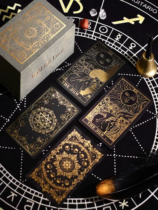 Jeu de Tarot Classique Feuille d'Or 78 Cartes avec Guide