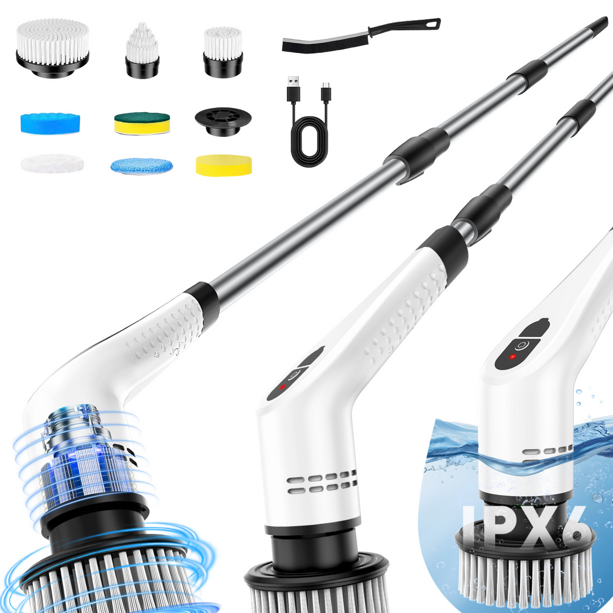 Brosse de Nettoyage Électrique Multifonctionnelle — 12 Têtes