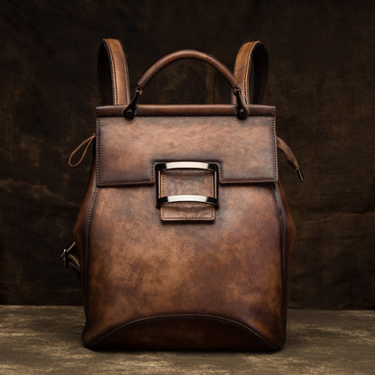 Sac à Dos Cuir Végétal Tanné Vintage — Poli Main / 5 Coloris