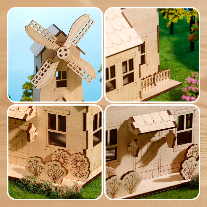 Puzzle 3D en Bois de Style Européen — Modèle Architectural À Assembler