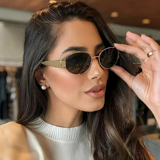 Trendy ovale anti-uv zonnebril