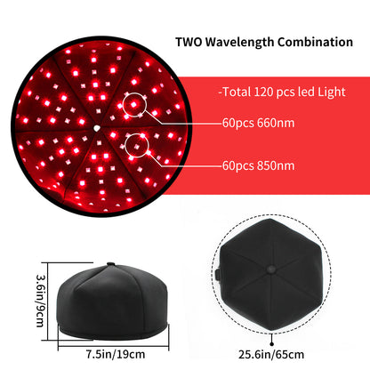 HairGlow Cap – Bonnet Luminothérapie Rouge 850nm | 120 LED | Repousse & Cuir Chevelu