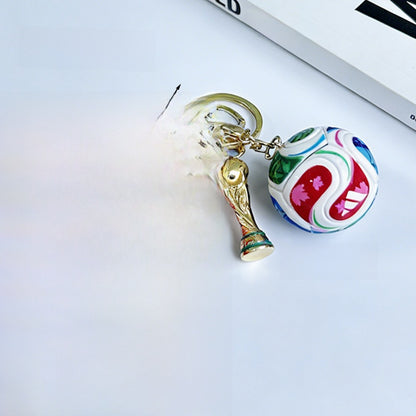 World Cup Mascot Keychain Football Trophy Pendant