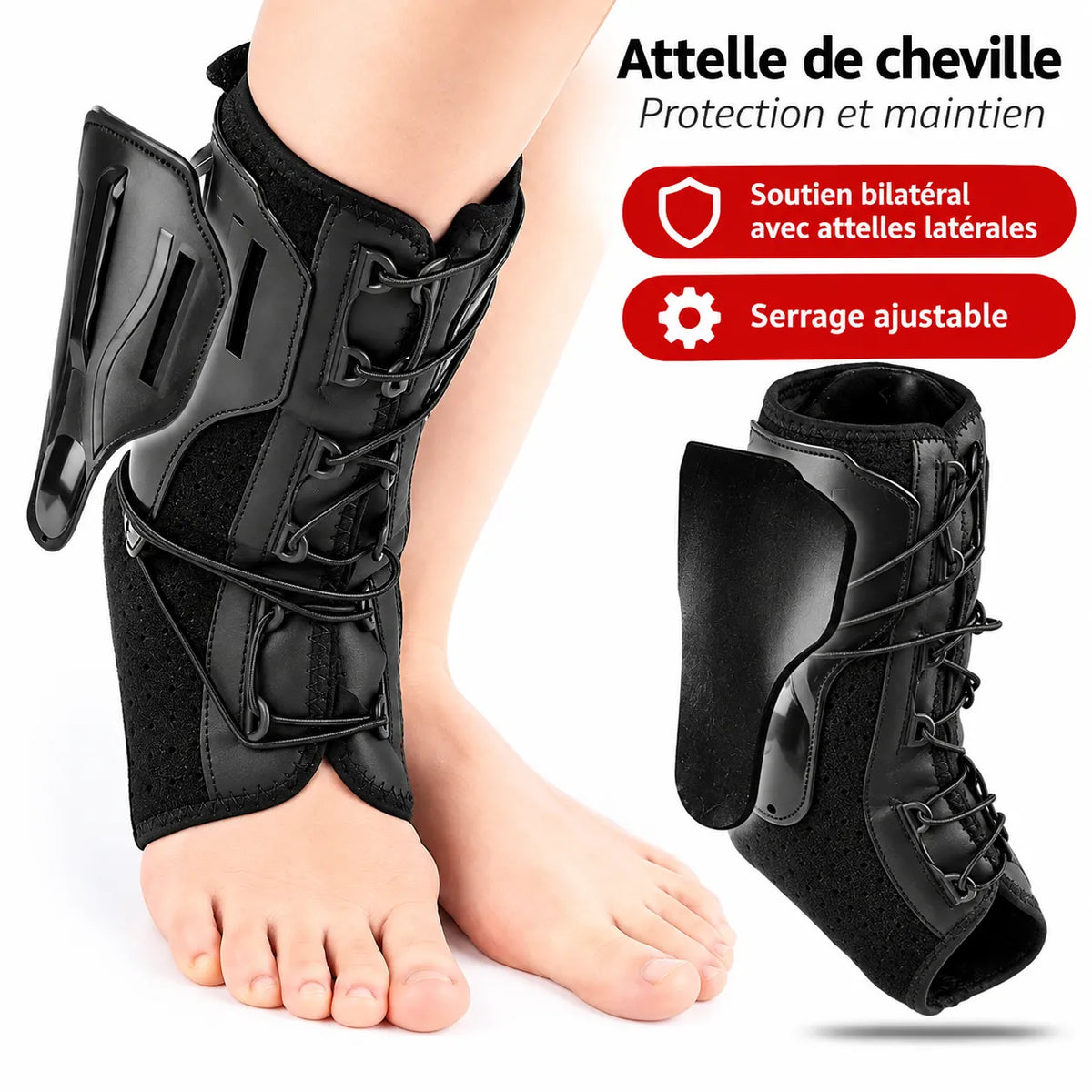 Chevillère respirante réglable avec renforts