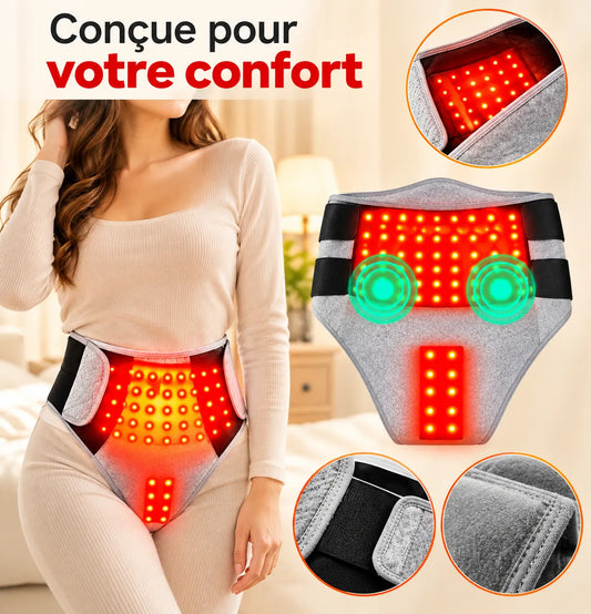 Ceinture enveloppante chauffante à lumière rouge et massage vibrant