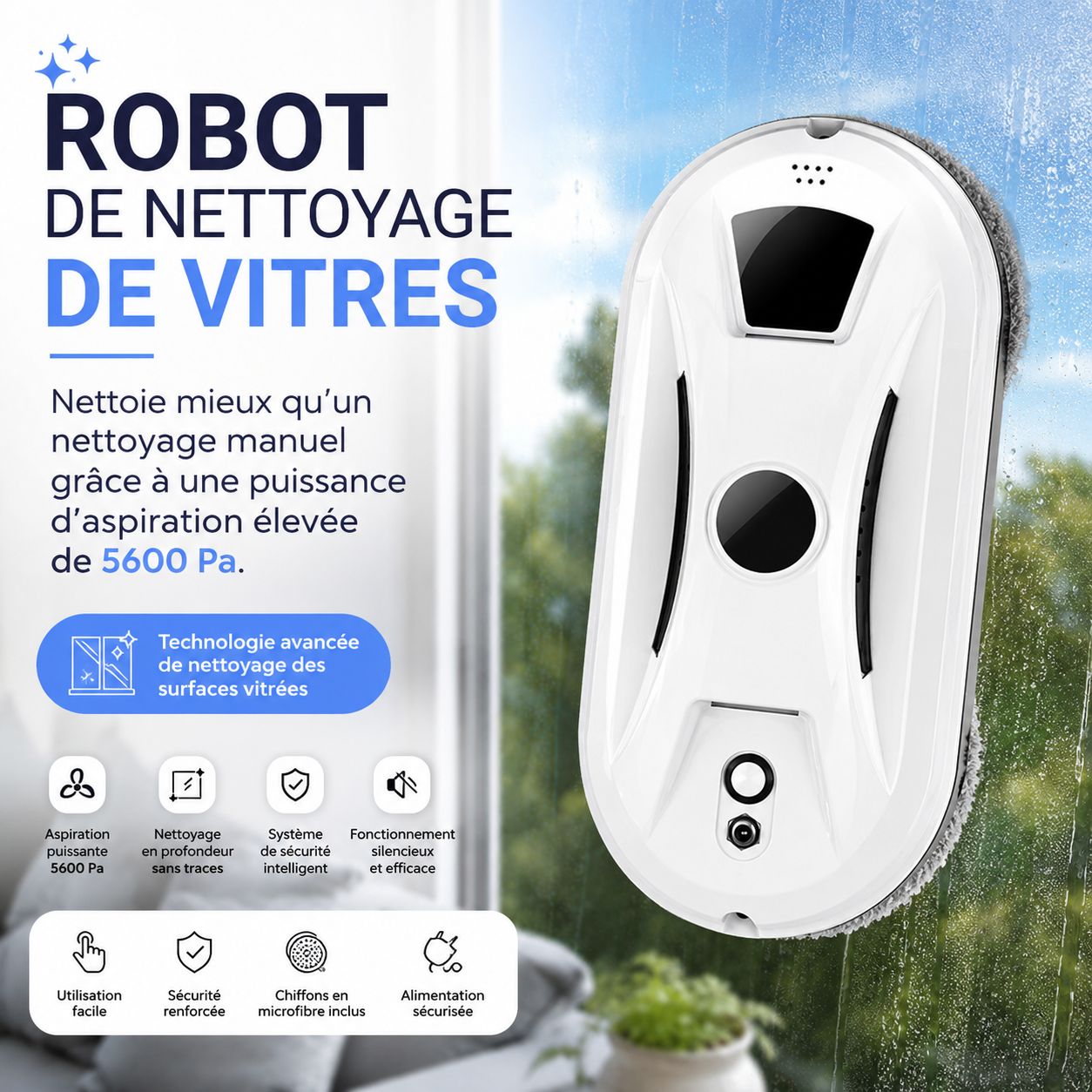 🤖 Robot Lave-Vitres Intelligent Double jet