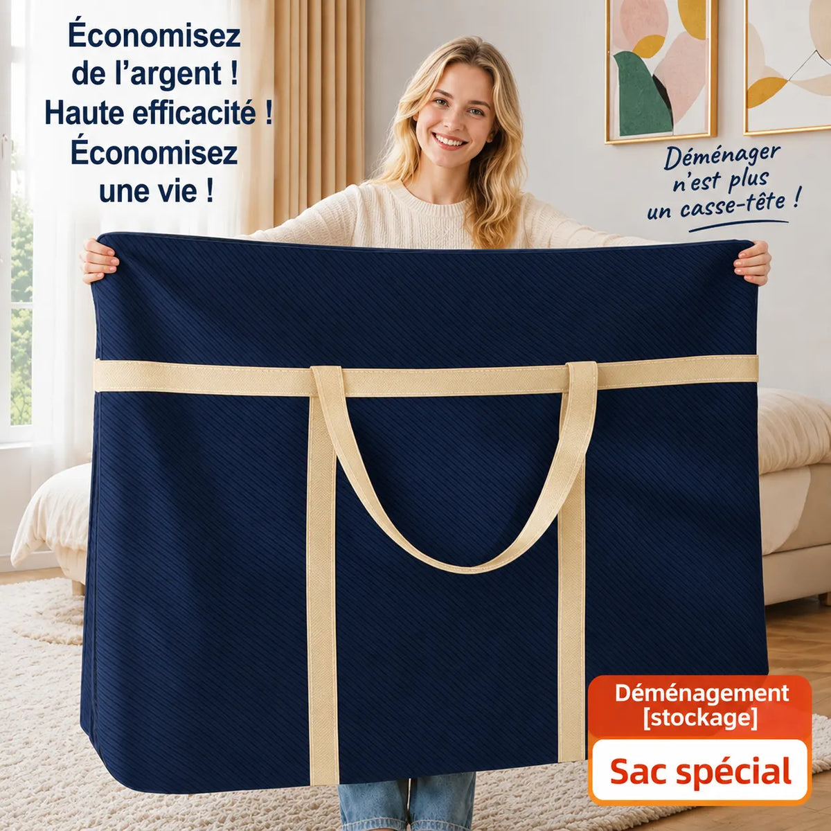 Sacs de Déménagement Grande Capacité — Sacs de Rangement Tissés