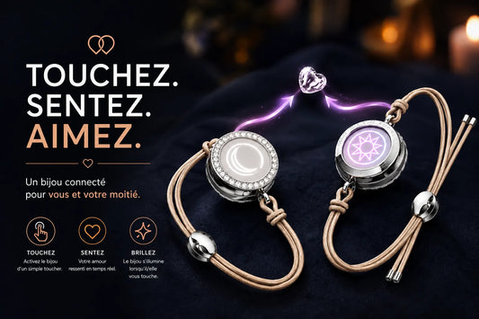 LovePulse Duo – Bracelets Connectés Couple Vibration à Distance | Cadeau