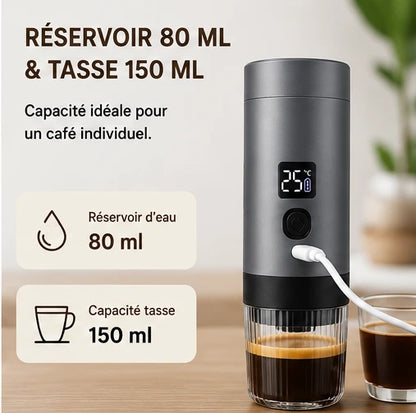 Machine à Café Portable 3-en-1 — Capsules & Café Moulu / Chauffage Rapide