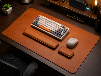 Ensemble de Bureau 3 Pièces — Tapis de Souris XXL 90x40 cm & Repose-Poignets