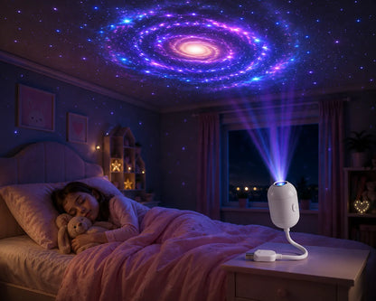 Veilleuse Projecteur LED Enfant — 24 Disques Images / Col de Cygne USB / Orientable