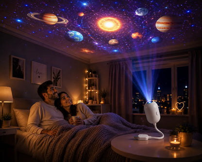 Veilleuse Projecteur LED Enfant — 24 Disques Images / Col de Cygne USB / Orientable
