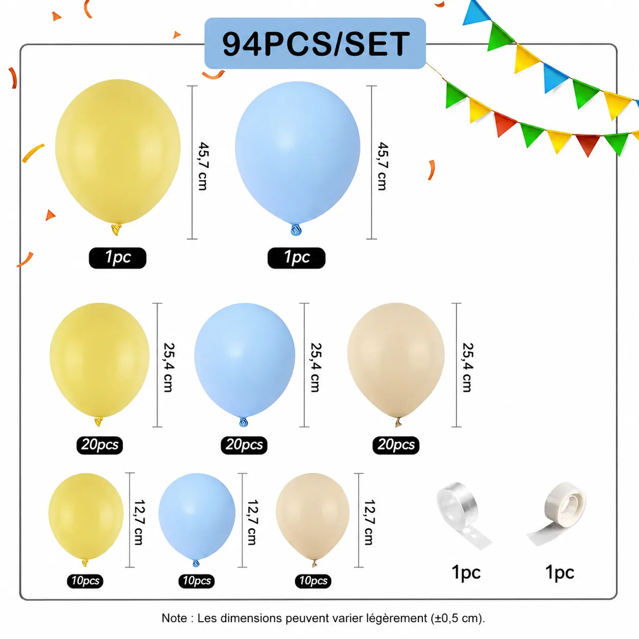 Guirlande de Ballons Style Crème Baby Shower & Anniversaire Mariage