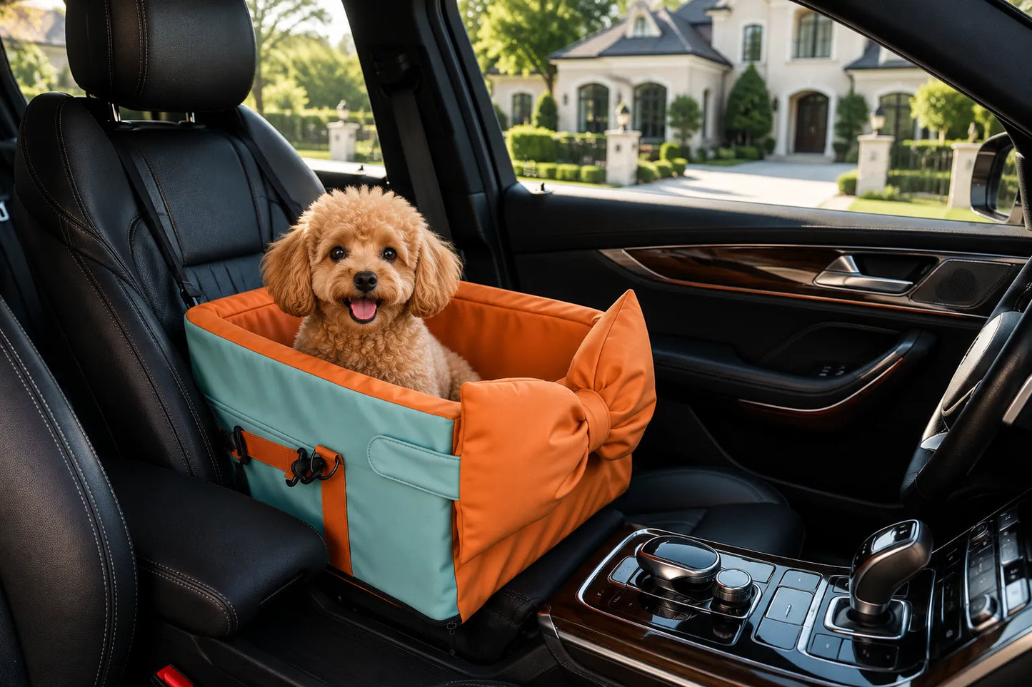 Siège Auto Portable pour Petit Chien chat en Cuir Imperméable