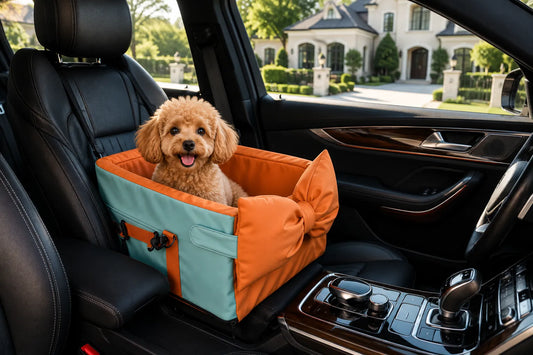 Siège Auto Portable pour Petit Chien chat en Cuir Imperméable