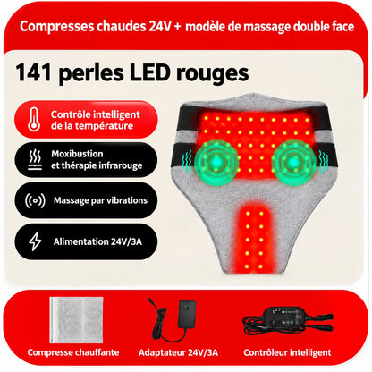 Ceinture enveloppante chauffante à lumière rouge et massage vibrant