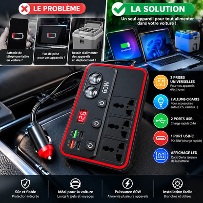 Auto-omvormer 150W Digitaal Display QC3.0