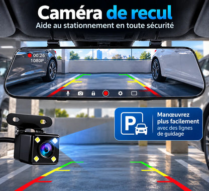 Dashcam Rétroviseur Double Objectif 1080p